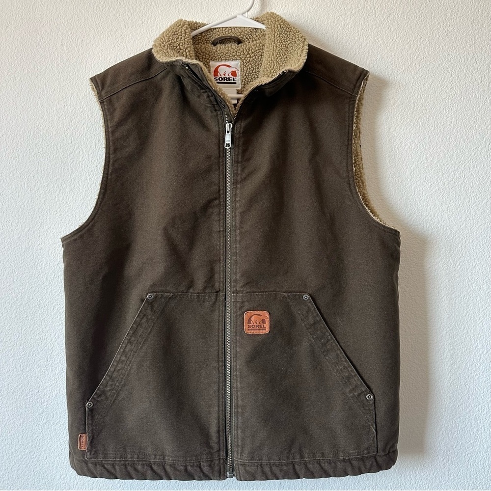 Sorel Sherpa-Lined Canvas Work men’s Vest.